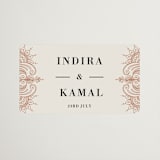 "Regal Mehndi" - Wedding Favor Stickers in Champagne Rose by Oma N. Ramkhelawan - Front