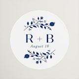"Pomegranate Floral Frame" - Wedding Favor Stickers in Royal by Nam Bourassa - Front