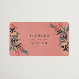 "Birds of Paradise" - Wedding Favor Stickers in Coral by Julie Hebert - Front