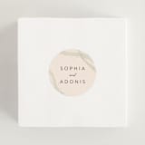 "Stefana" - Wedding Favor Stickers in Linen by Maria Hilas-Louie - In use