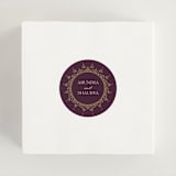 "Arunima" - Wedding Favor Stickers in Plum by Randi Cirelli - In use