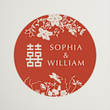 "Abstract Flora" - Wedding Favor Stickers in Lava by Stellax Creative - Front