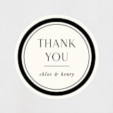 "Simple Elegance" - Wedding Favor Stickers in Onyx by Monika Konieczna - Front