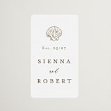 "By the Seashore" - Wedding Favor Stickers in Pearl by Maria Alou - Front
