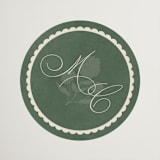 "Vintage Oval" - Wedding Favor Stickers in Rosemary by Emily Betts - Front