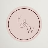 "Scallop Monogram" - Wedding Favor Stickers in Rose Quartz by Emily Betts - Front