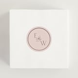 "Scallop Monogram" - Wedding Favor Stickers in Rose Quartz by Emily Betts - In Use