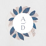 "Bouquet" - Wedding Favor Stickers in Cobalt by Jen Owens - Front