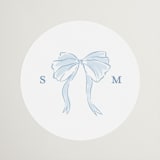 "Bow Frame" - Wedding Favor Stickers in Lagoon by Leah Bisch - Front