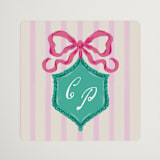"Whimsical Hand Illustrated Crest" - Wedding Favor Stickers in Peony by Jackie Crawford - Front