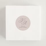 "Arch Monogram" - Wedding Favor Stickers in Dusty Rose by Kelly Schmidt - In use