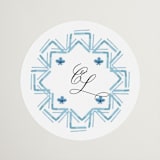 "Almafi" - Wedding Favor Stickers in Cerulean by Itsy Belle Studio - Front