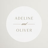 "Classic decorum" - Wedding Favor Stickers in Golden by Stacey Meacham - Front