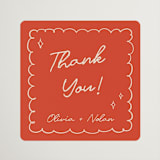 "Party On!" - Wedding Favor Stickers in Sangria Spark by Zove Ahhh - Front
