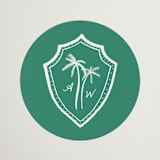 "Palm Tree Crest" - Wedding Favor Stickers in Palm by Erika Firm - Front