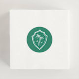 "Palm Tree Crest" - Wedding Favor Stickers in Palm by Erika Firm - In use