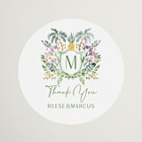 "Tropical Dreams" - Wedding Favor Stickers in Jungle by Petra Kern - Front