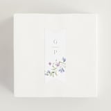 "Sweeping Meadow" - Wedding Favor Stickers in Wisteria by Everett Paper Goods - In use