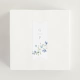 "Sweeping Meadow" - Wedding Favor Stickers in Aquamarine by Everett Paper Goods - In Use