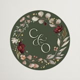 "fleur sauvage" - Wedding Favor Stickers in Vert by Erin Deegan - Front