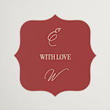 "Elizabeth" - Wedding Favor Stickers in Burgundy by Helena Vitto - Front