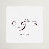 "Engraved names" - Wedding Favor Stickers in Burgundy by Stacey Meacham - Front