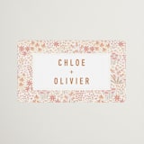 "Floral Border" - Wedding Favor Stickers in Peach by Pippa Shaw - Front