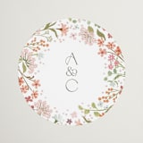 "Avery" - Wedding Favor Stickers in Peony by Jennifer Wick - Front