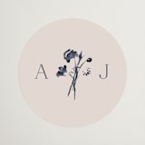 "Floral Monogram" - Wedding Favor Stickers in Champagne by Lindsay Megahed - Front