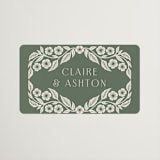 "Floral Diamond" - Wedding Favor Stickers in Eucalyptus by Katharine Watson - Front