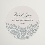 "Embroidered" - Wedding Favor Stickers in Dusty Blue by Jen Owens - Front