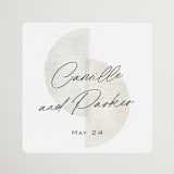 "Camille" - Wedding Favor Stickers in Stone by Jackie Crawford - Front