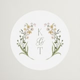 "delicate buds" - Wedding Favor Stickers in Olive by Jennifer Wick - Front