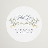 "Monogrammed" - Wedding Favor Stickers in Spring by Petra Kern - Front