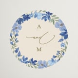 "Nilgiri" - Wedding Favor Stickers in Blueberry by Creo Study - Front