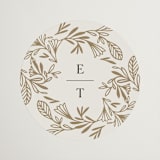 "Baroque" - Wedding Favor Stickers in Cream by Jen Owens - Front