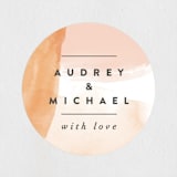"Watercolor Wisp" - Wedding Favor Stickers in Blush by Ariel Rutland - Front