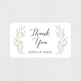 "Gilded Leaves" - Wedding Favor Stickers in Classic White by Kelly Schmidt - Front