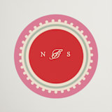 "Mandapam" - Wedding Favor Stickers in Carnation by Creo Study - Front
