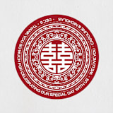 "Double Happiness Seal" - Wedding Favor Stickers in Carmine by Lori James - Front