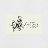"Elegance Illustrated" - Wedding Favor Stickers in Beige by Phrosné Barwood - Front