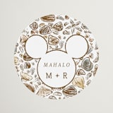 "Disney's Mickey Mouse Tropical Frame" - Wedding Favor Stickers in Earth by Shiny Penny Studio - Front