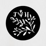 "Charleston" - Wedding Favor Stickers in Tuxedo by Susan Brown - Front