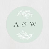 "Fairy Forest" - Wedding Favor Stickers in Sage by Kristen Knechtel - Front