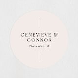 "Genevieve" - Wedding Favor Stickers in Cream by Sandra Picco Design - Front