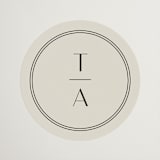 "Amara" - Wedding Favor Stickers in Sand by Robert and Stella - Front