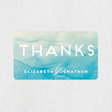 "Ombio" - Wedding Favor Stickers in Aqua by GeekInk Design - Front