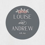 "Illuminated Storybook" - Wedding Favor Stickers in Linen by Alethea and Ruth - Front