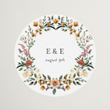 "Blooming Vine" - Wedding Favor Stickers in Blush by Susan Moyal - Front