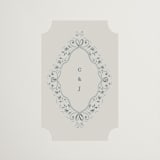 "Floral Romance" - Wedding Favor Stickers in Something Blue by Gwen Bedat - Front